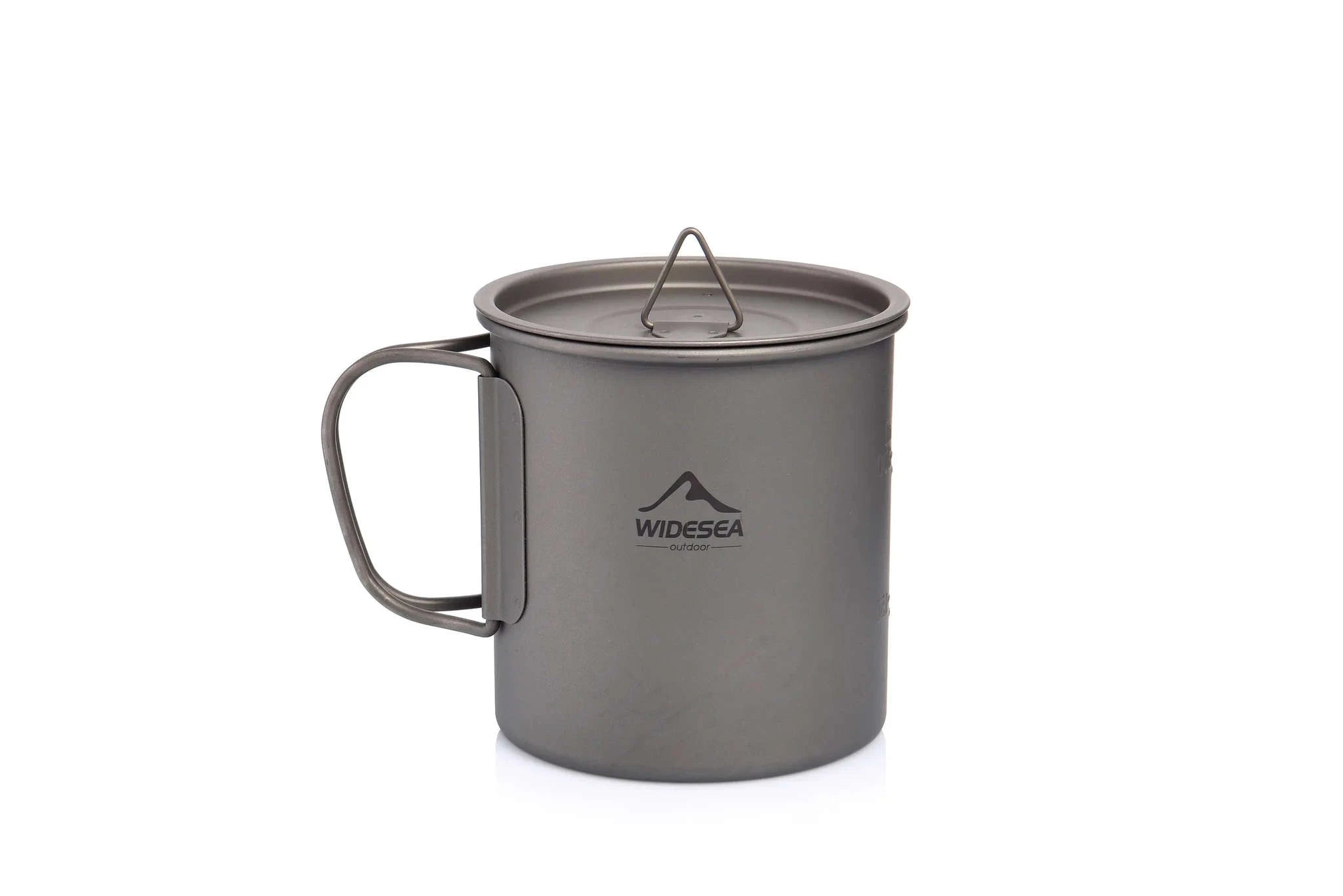 Titanium Cup with Lid Foldable Camping Coffee Mug-450mL
