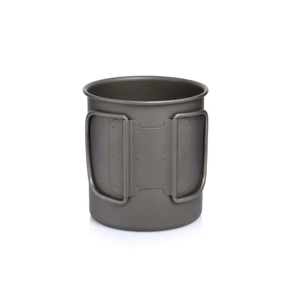 Titanium Cup with Lid Foldable Camping Coffee Mug-450mL