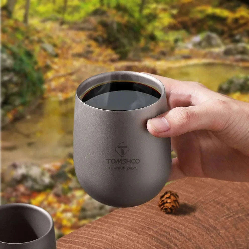 Titanium Double Wall Insulated Camping Cup-240ml