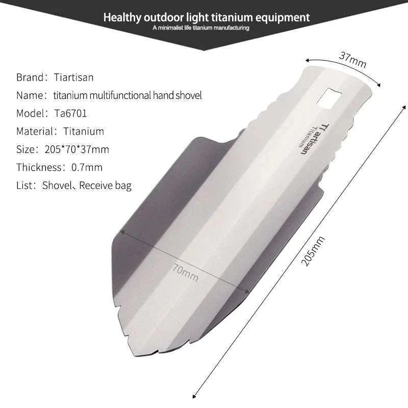 Titanium Hand Shovel Mini Ultralight Portable Trowel-Ta6701G-S