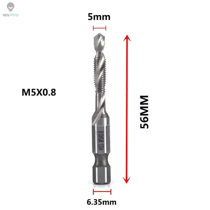 Titanium Plated HSS Tap Drill Bits with Hex Shank-6pcs set