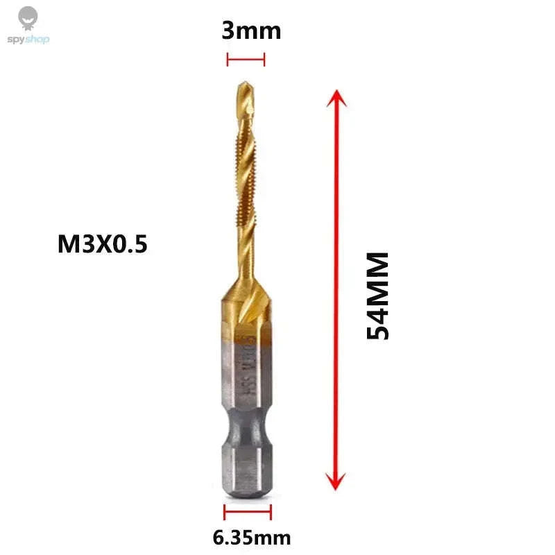 Titanium Plated HSS Tap Drill Bits with Hex Shank-6pcs set