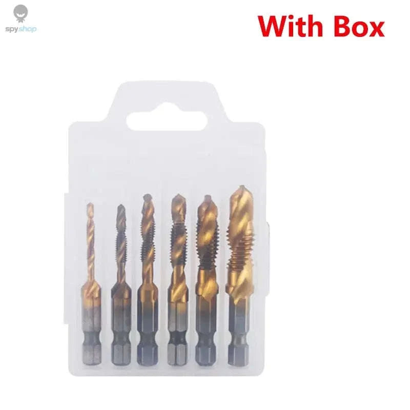 Titanium Plated HSS Tap Drill Bits with Hex Shank-6pcs set