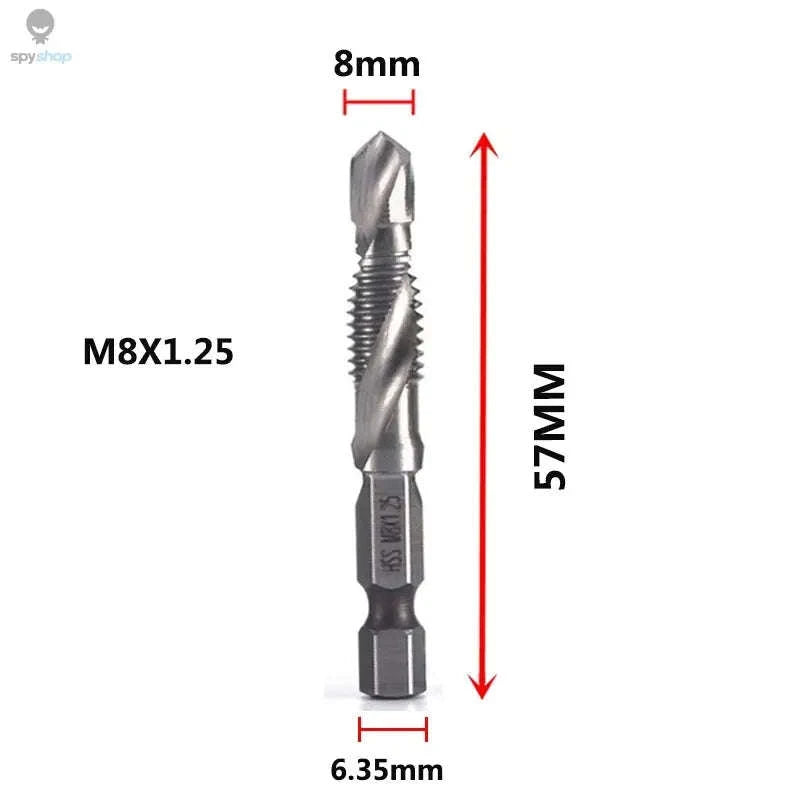 Titanium Plated HSS Tap Drill Bits with Hex Shank-6pcs set