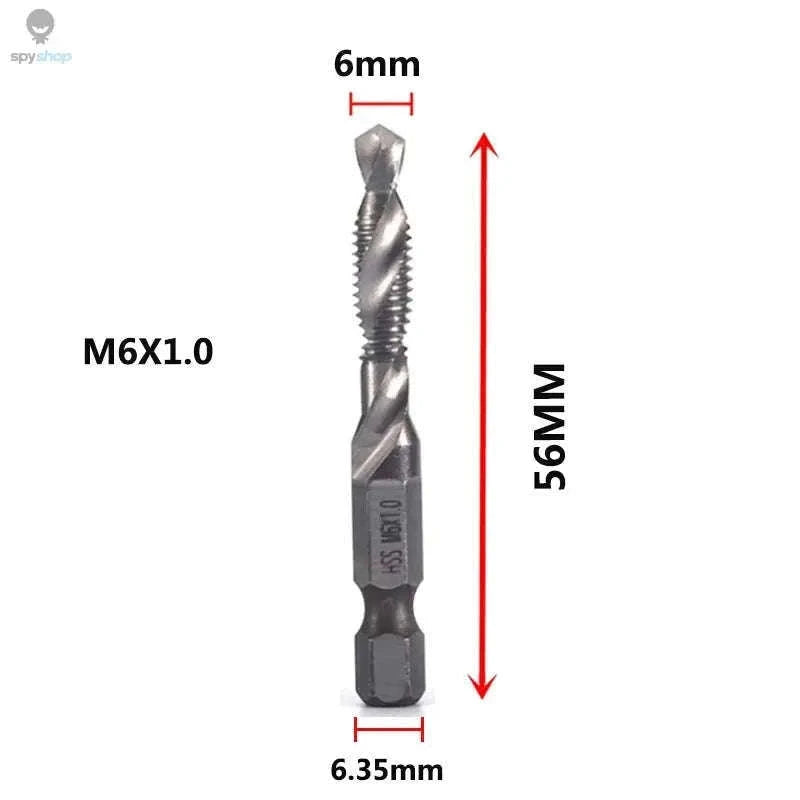 Titanium Plated HSS Tap Drill Bits with Hex Shank Set-6pcs set