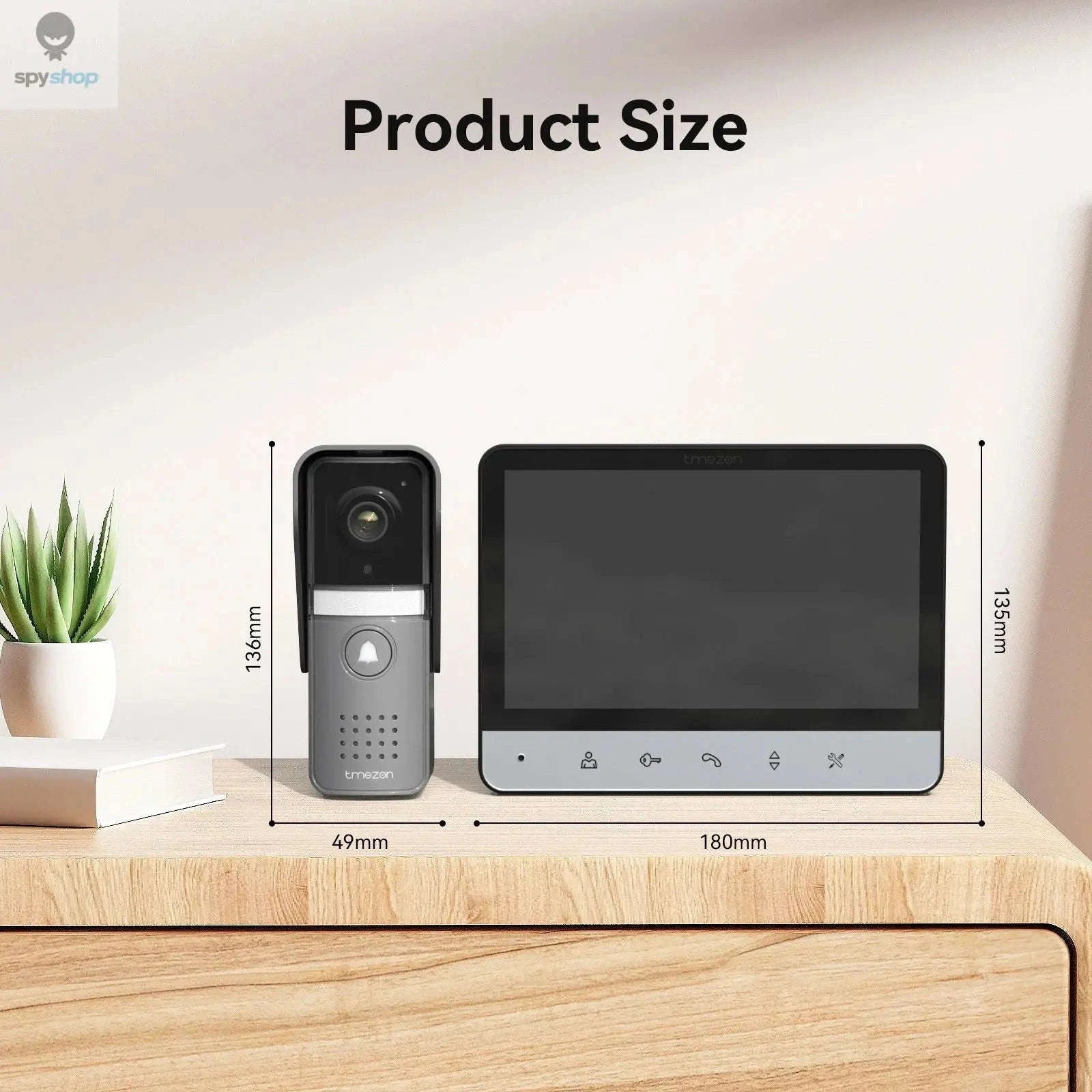 TMEZON Video Doorphone – 4-Wire Intercom with 7" Color Display-1Doorbell2Monitor / CHINA