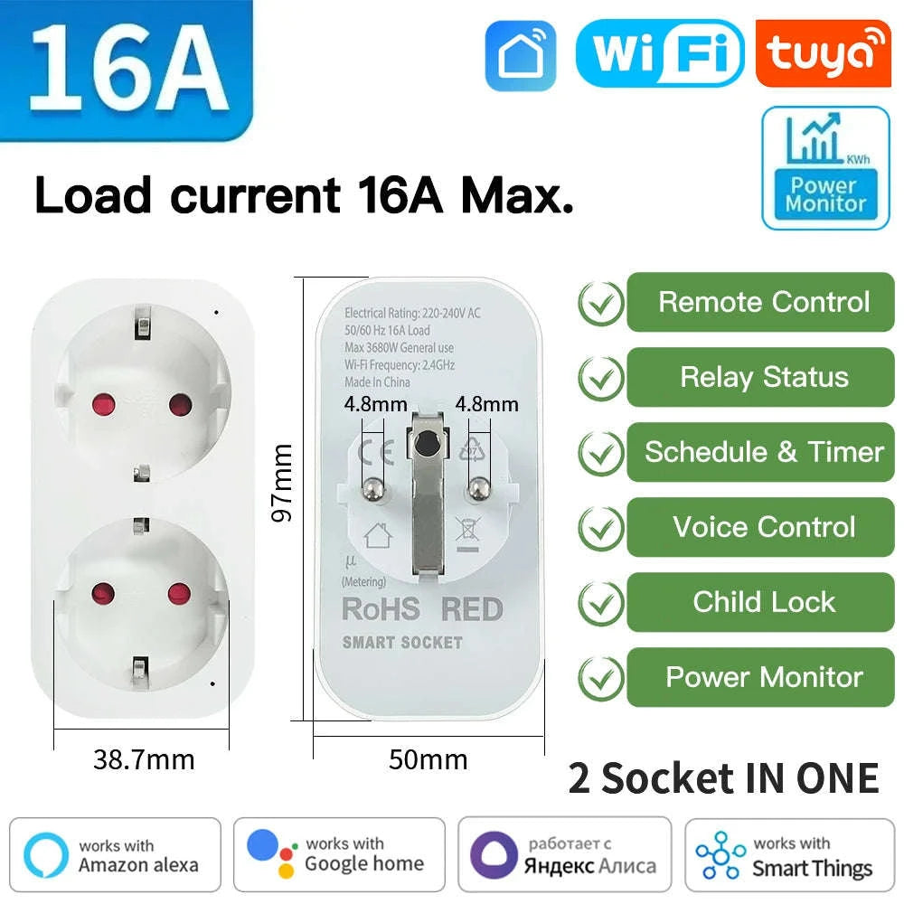 TNCE Smart WiFi & Zigbee Plug with Voice Control and Power Monitoring-Zigbee 20A / Power Monitor