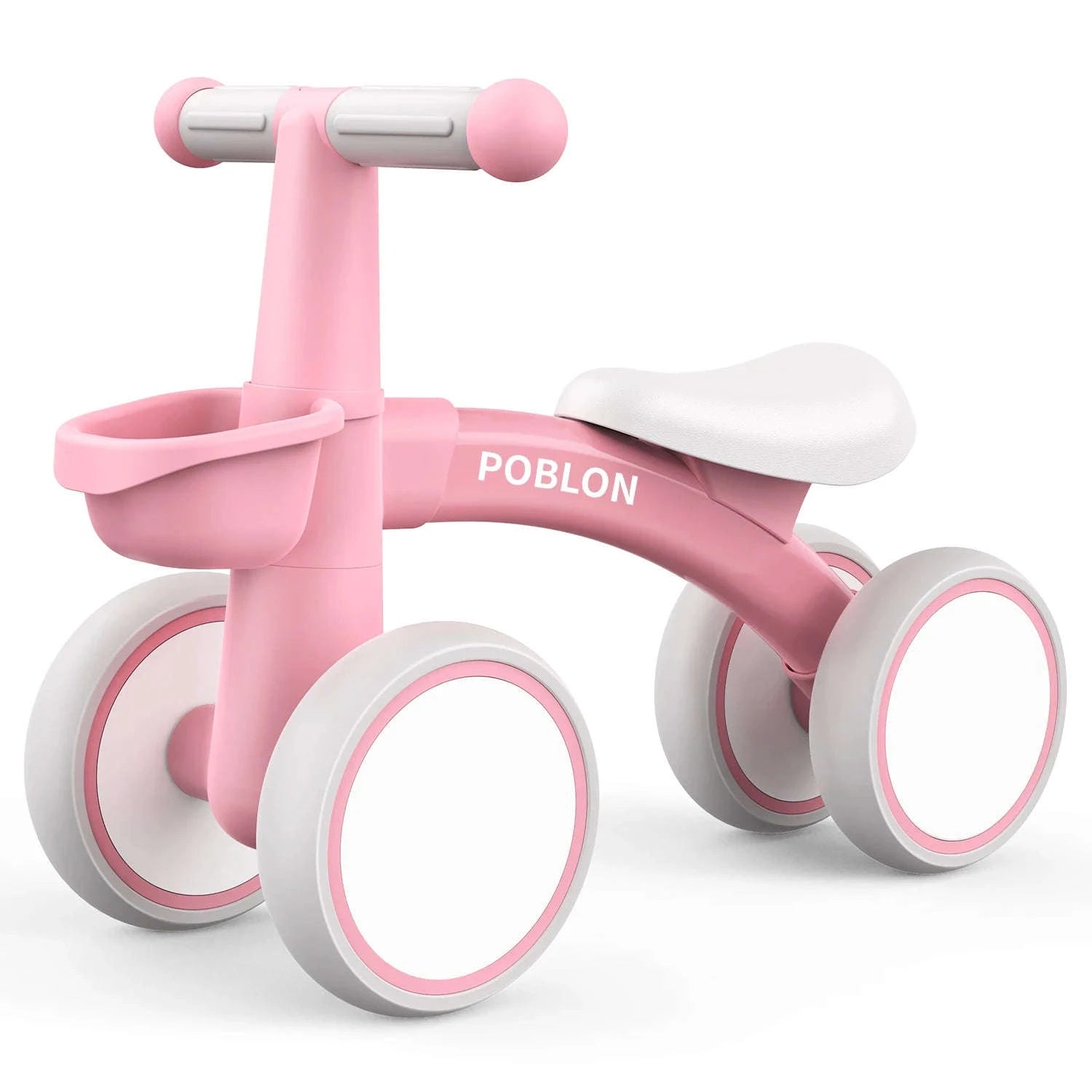 Toddler Balance Bike Walker with 4 Wheels and Adjustable Seat-green / france