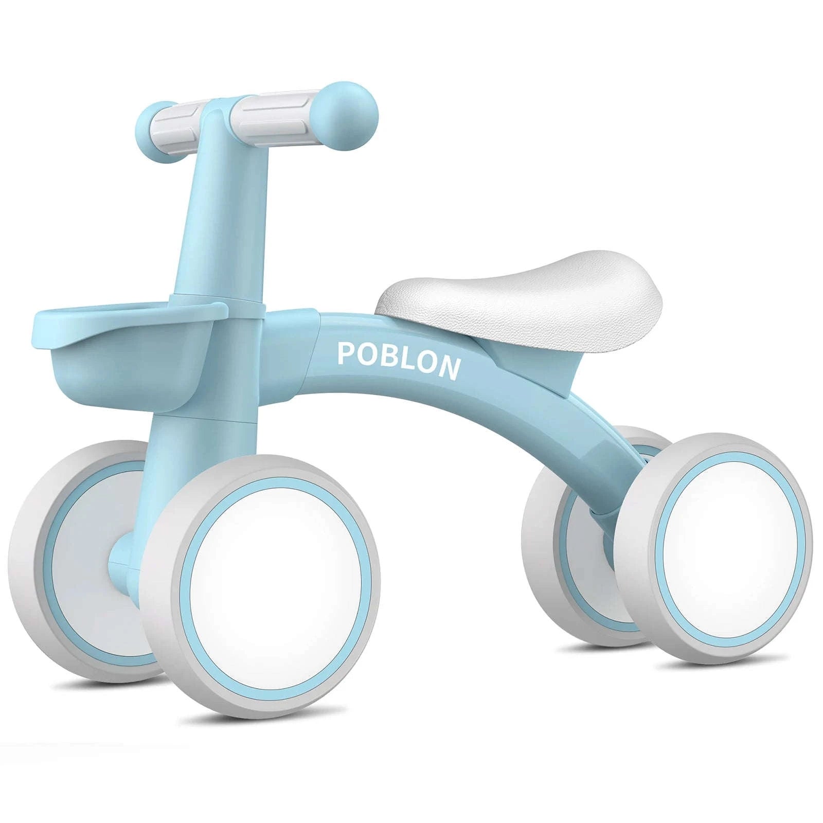 Toddler Balance Bike Walker with 4 Wheels and Adjustable Seat-green / france