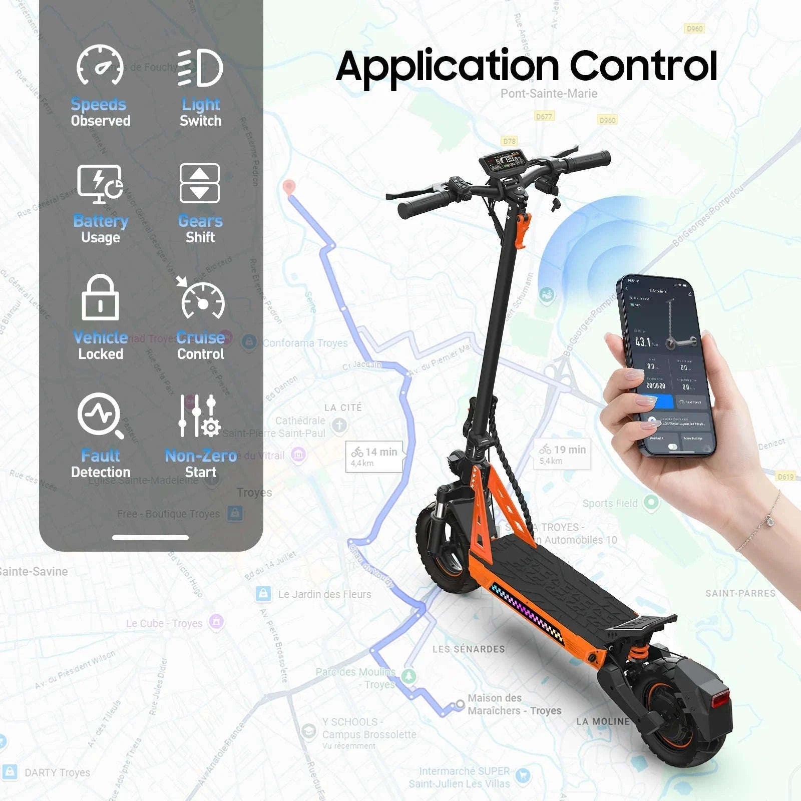 TOFUN TF3 1000W Electric Scooter for City and Off-Road-TF3 / france