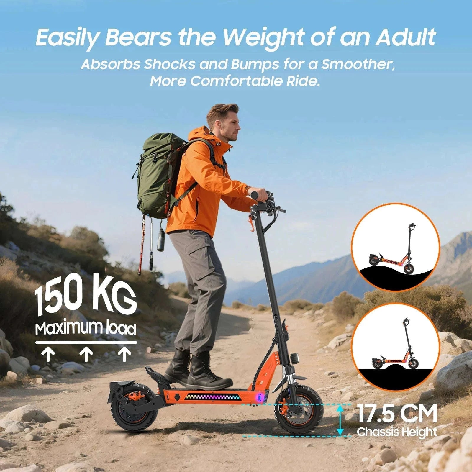 TOFUN TF3 1000W Electric Scooter for City and Off-Road-TF3 / france