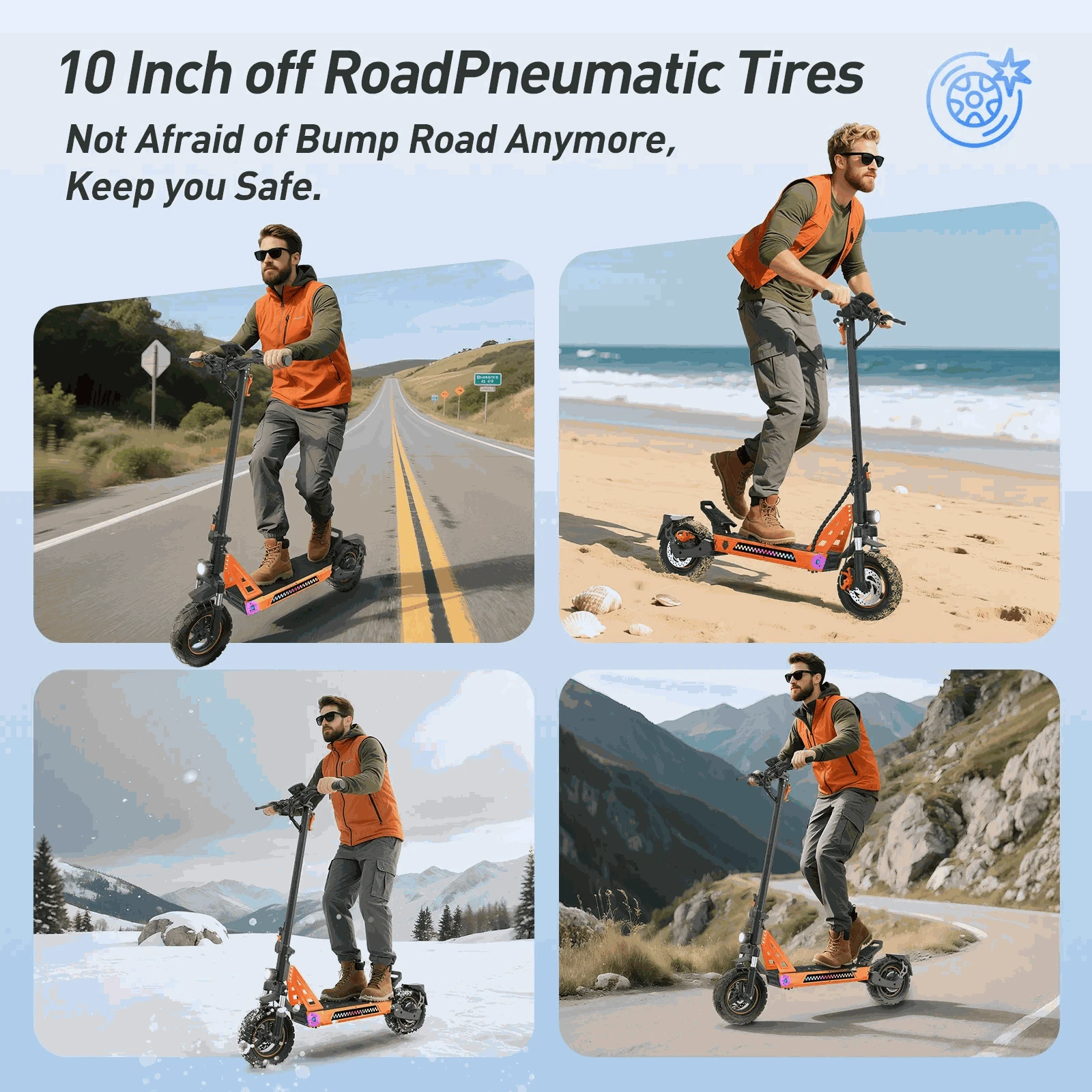 TOFUN TF3 1000W Electric Scooter for City and Off-Road-TF3 / france