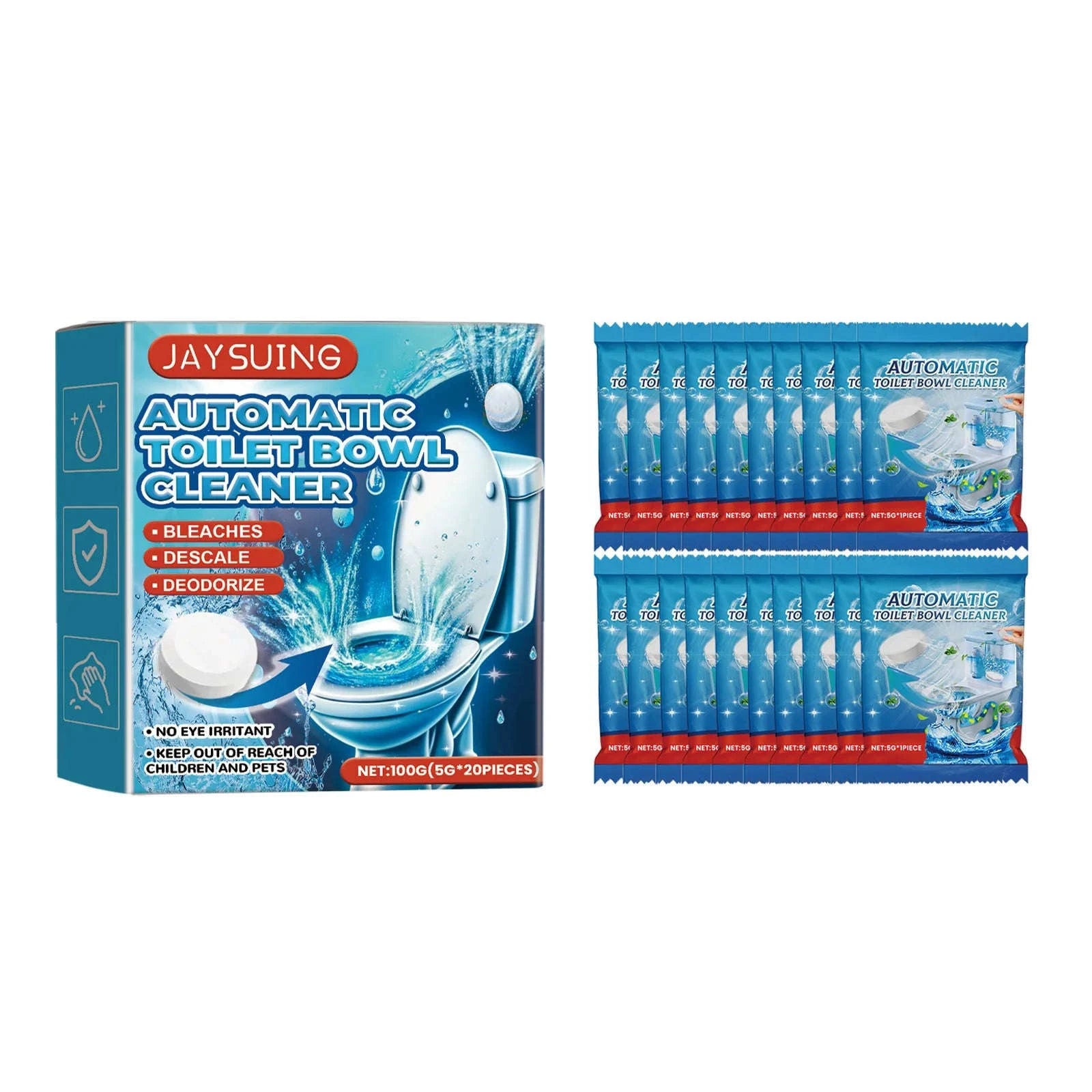 Toilet Cleaning Tablets for Stain Removal & Odor Control (20pcs)-20pcs boxed / United States