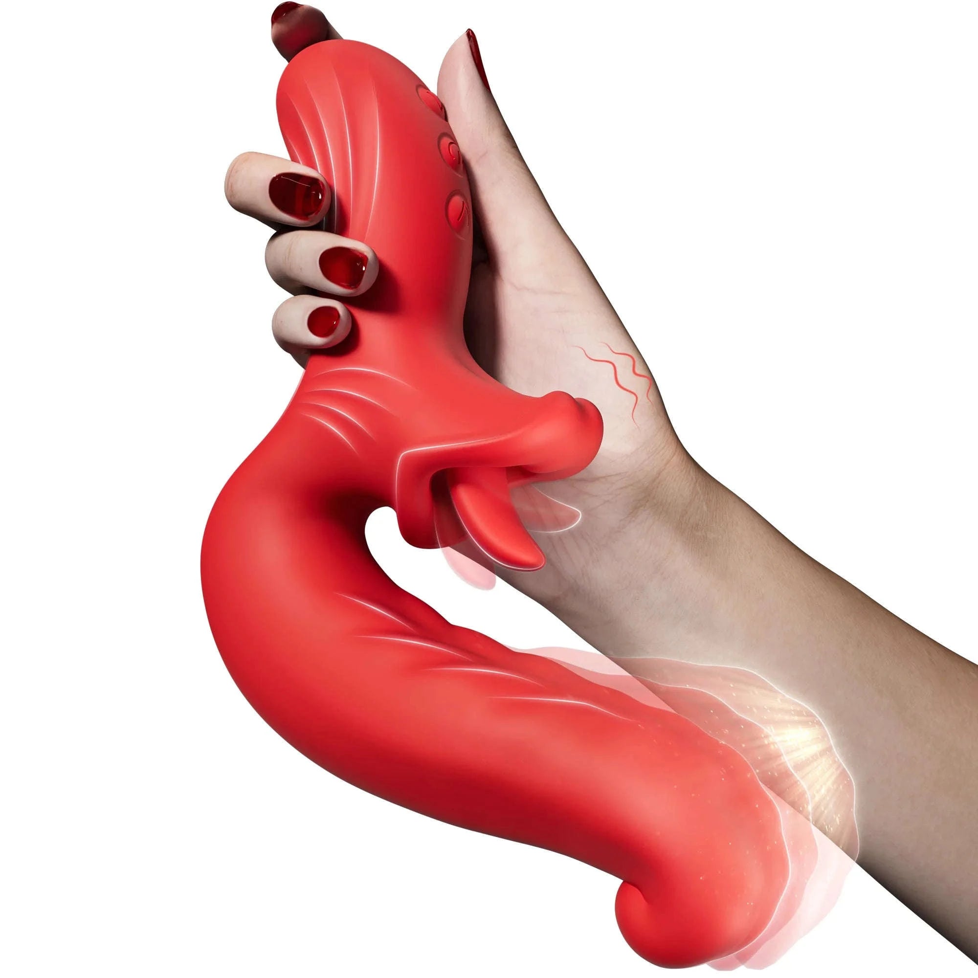 Tongue Vibrator for Women with Swaying and Licking Modes-Red / China Mainland