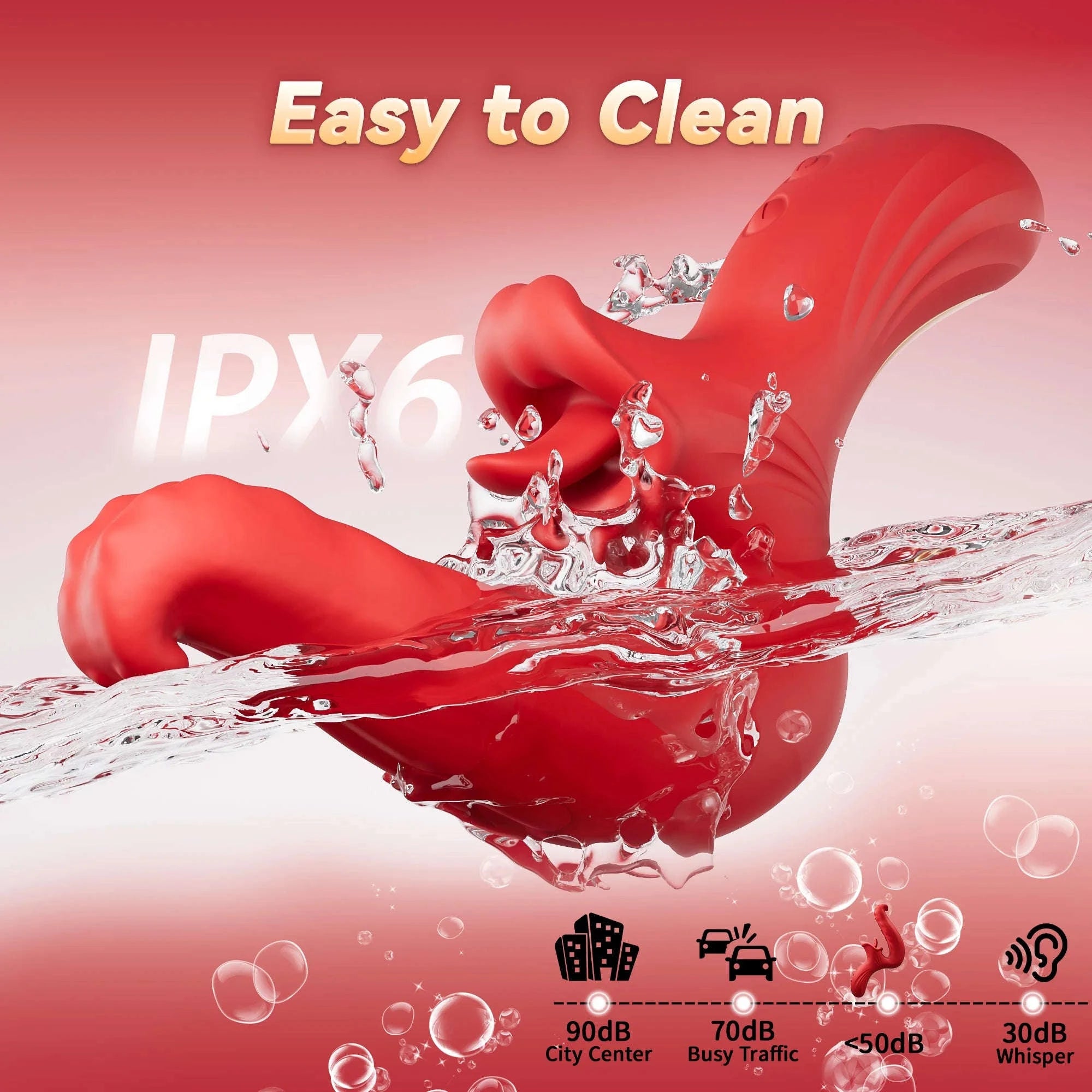 Tongue Vibrator for Women with Swaying and Licking Modes-Red / China Mainland