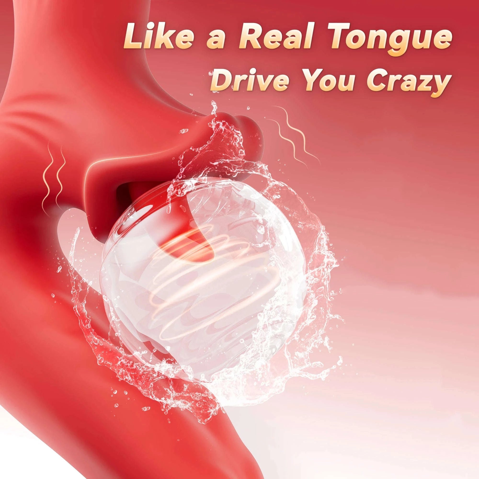 Tongue Vibrator for Women with Swaying and Licking Modes-Red / China Mainland