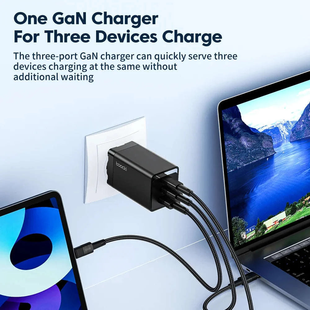 Toocki 67W GaN USB C Charger-EU Black