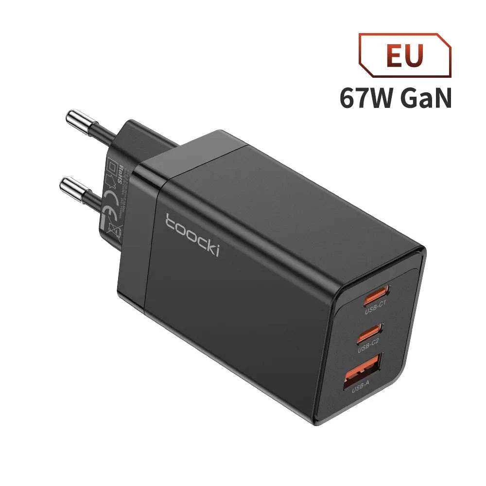Toocki 67W GaN USB C Charger-EU Black