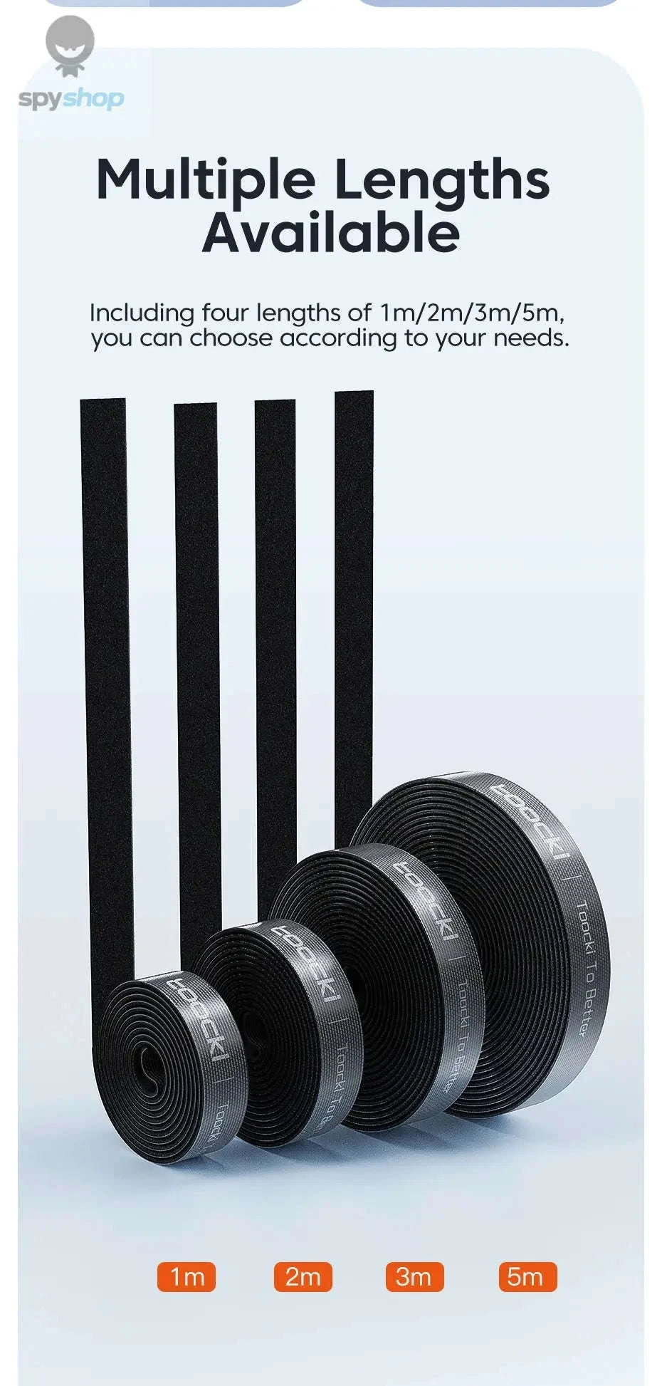 Toocki Cable Organizer Wire Winder – Tangle-Free USB & Earphone Management-1M Black