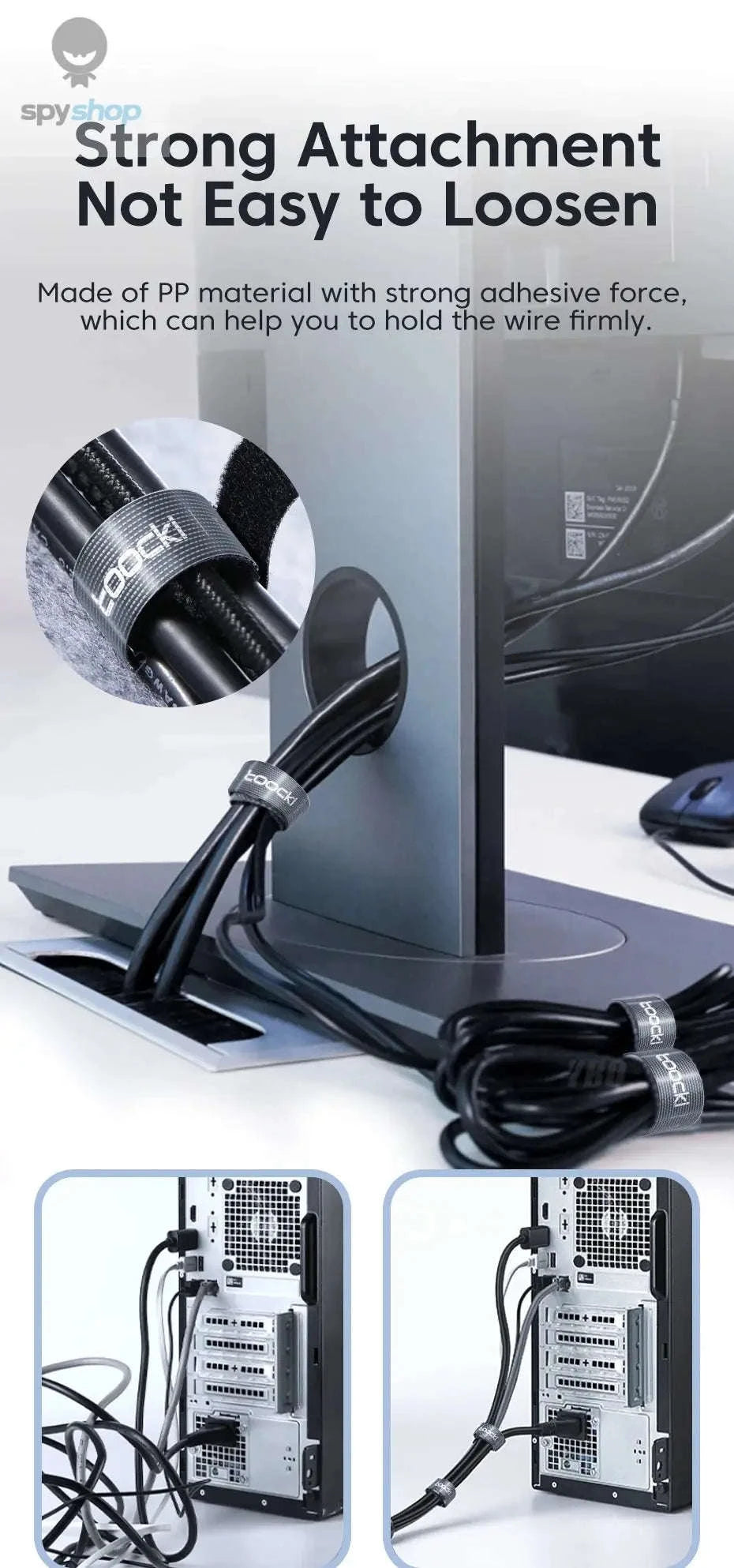 Toocki Cable Organizer Wire Winder – Tangle-Free USB & Earphone Management-1M Black