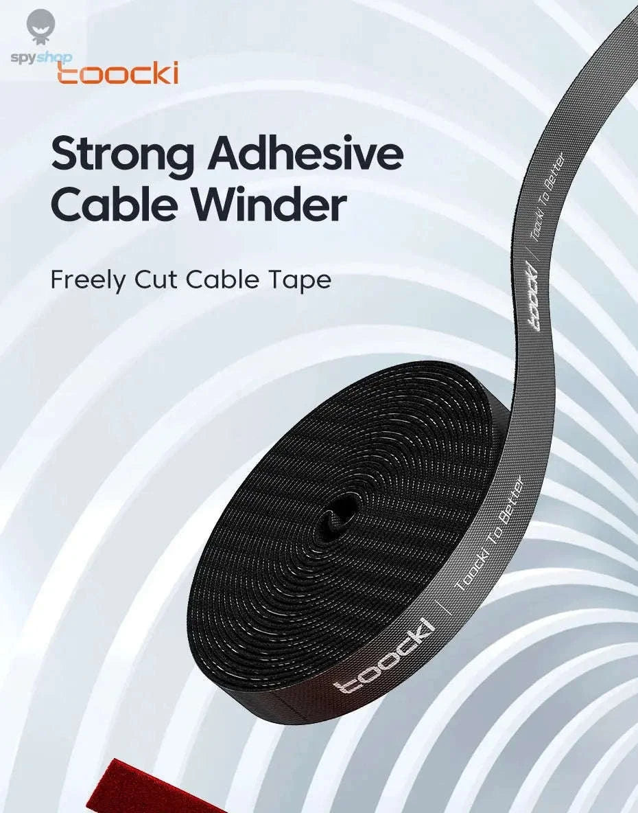 Toocki Cable Organizer Wire Winder – Tangle-Free USB & Earphone Management-1M Black