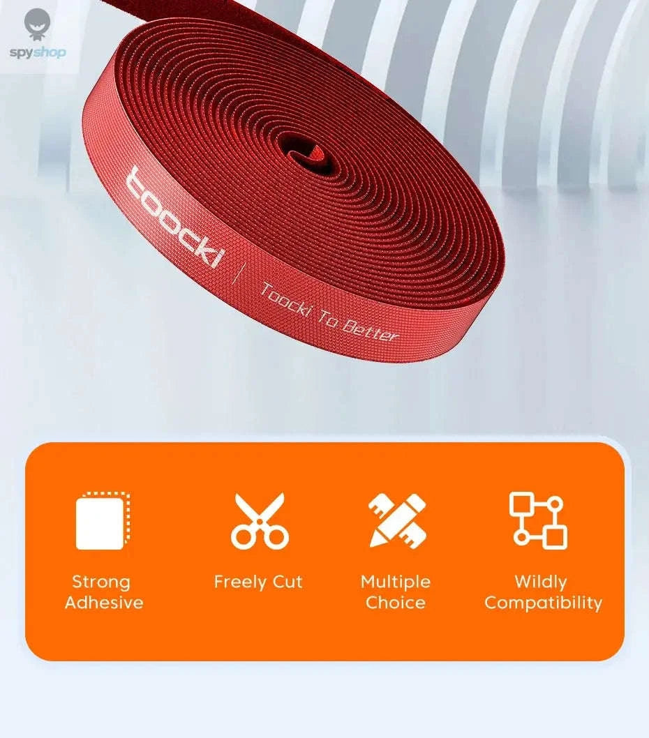 Toocki Cable Organizer Wire Winder – Tangle-Free USB & Earphone Management-1M Black