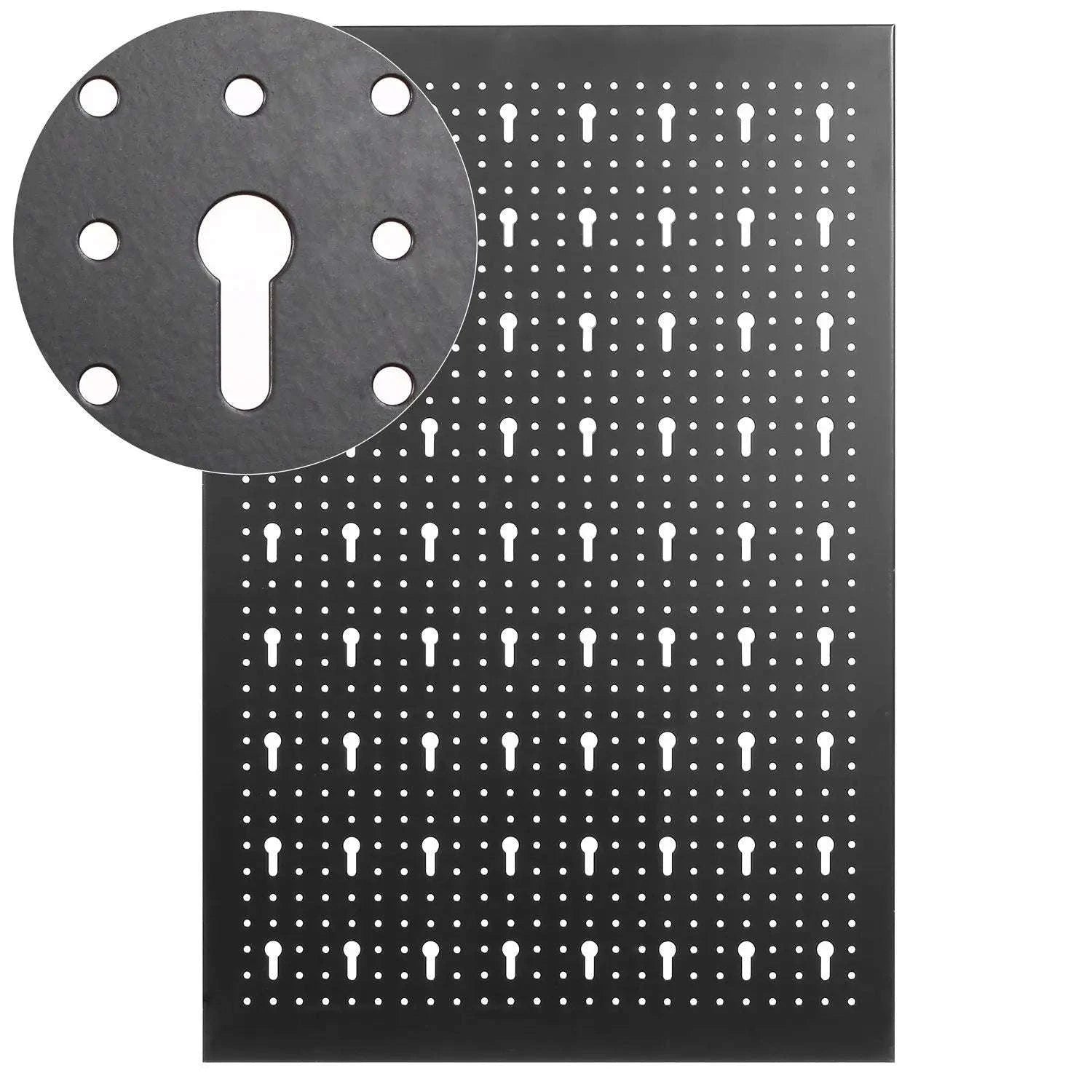 Tool Wall Perforated Wall Metal Panel Set with 17 Hooks-GERMANY
