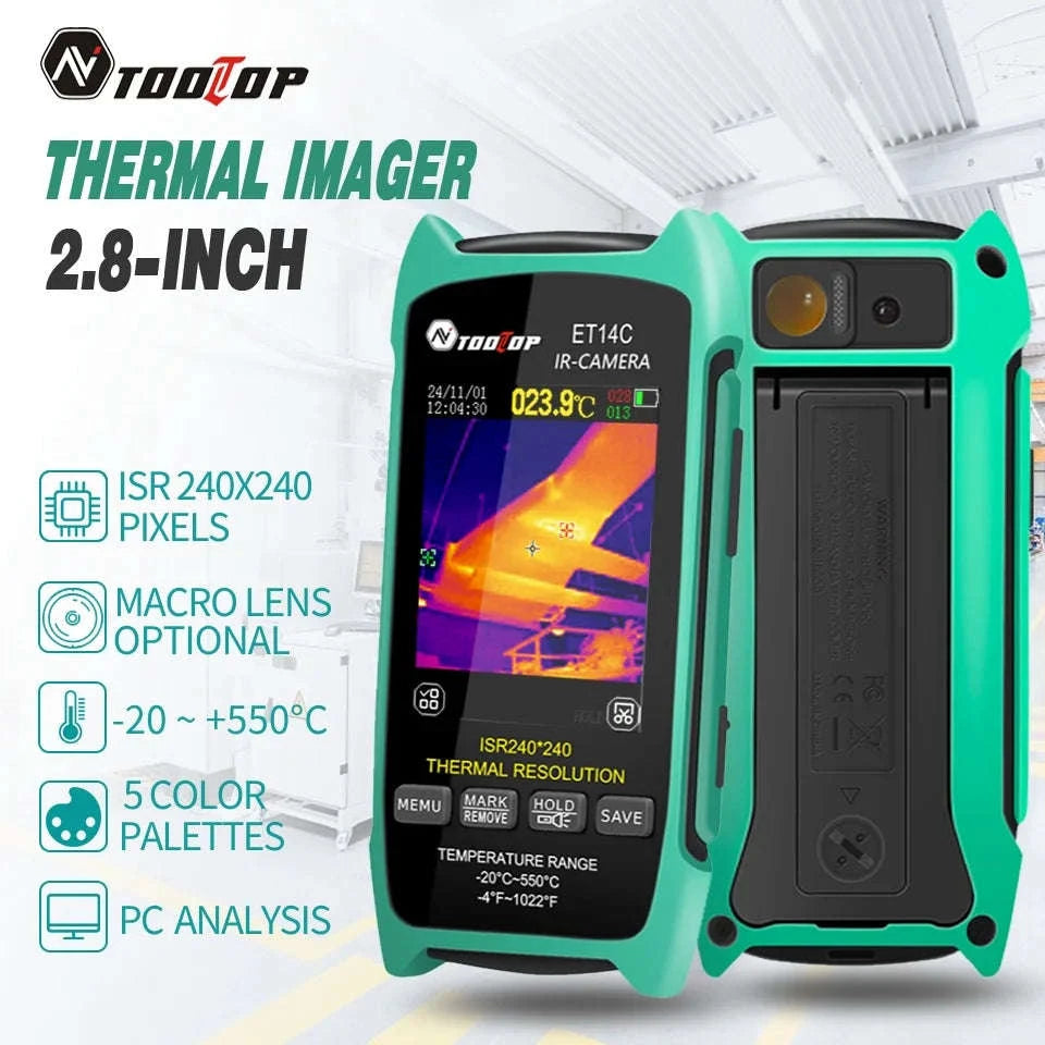 TOOLTOP ET14C Thermal Imaging Camera for PCB and Home Appliance Testing-ET14C and Macro Lens / United States