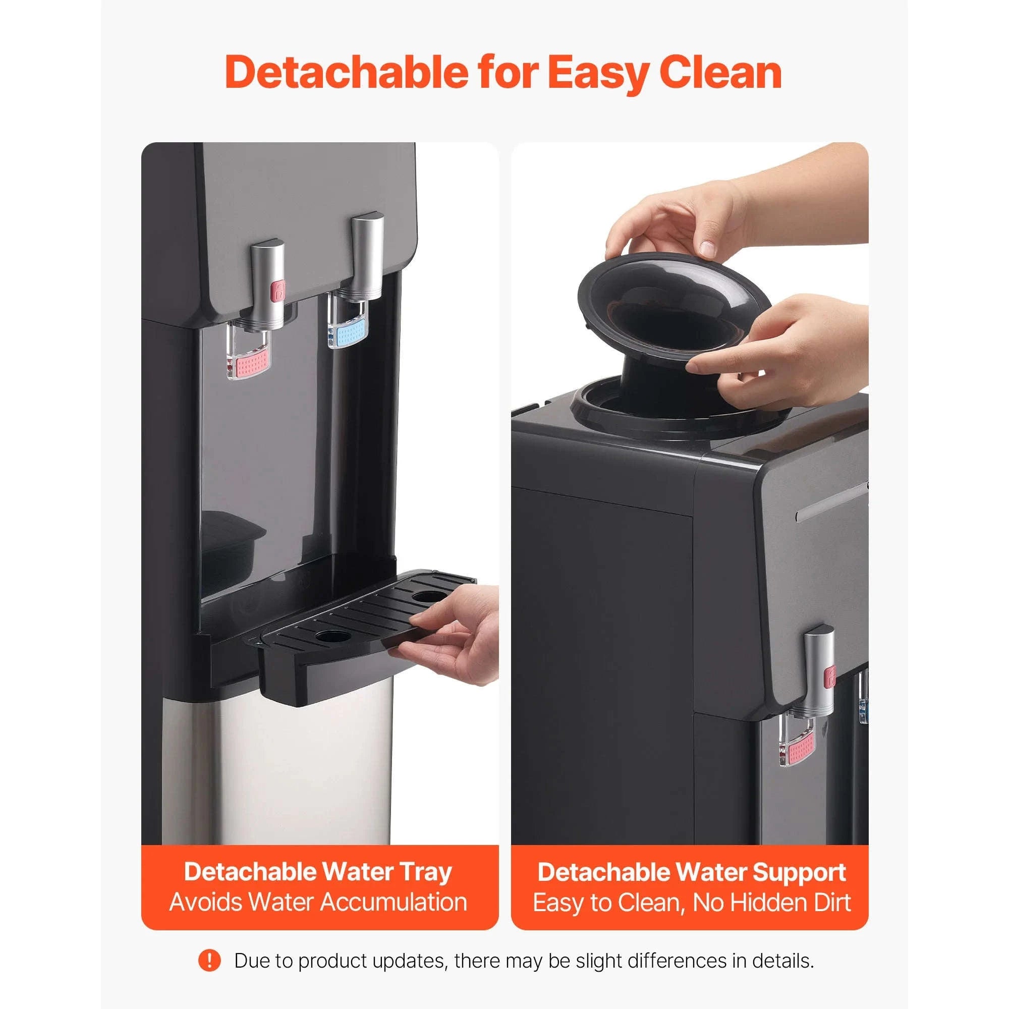 Top Loading Hot and Cold Water Dispenser for 3 or 5 Gallon Bottles-Black / United States