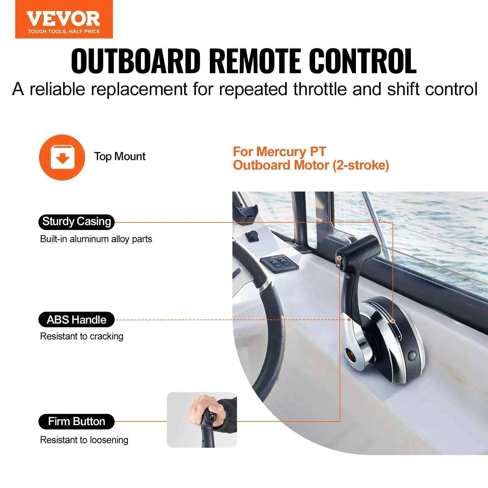 Top-Mounted Outboard Remote Control Box with Power Trim Switch-United States