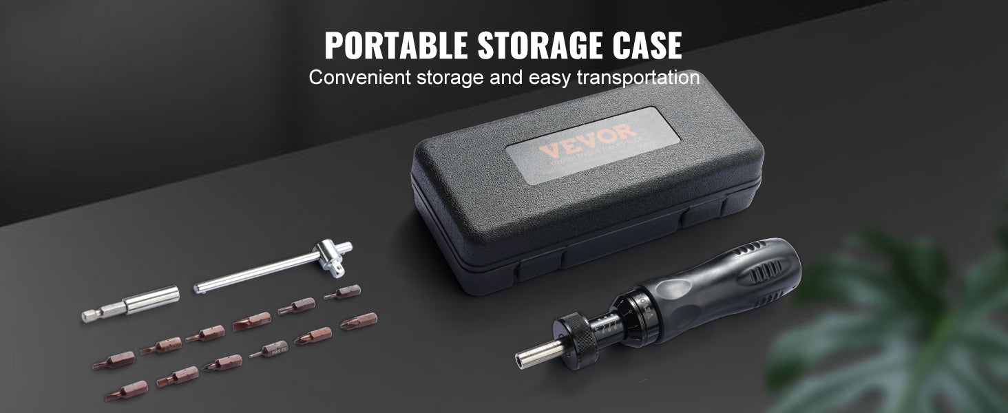 Adjustable Torque Screwdriver 10–70 in-lbs with Bits & Case