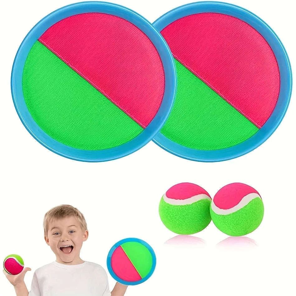 Toss and Catch Paddle Ball Set with 2 Bats and Sticky Ball-2 beats 1 ball / United States