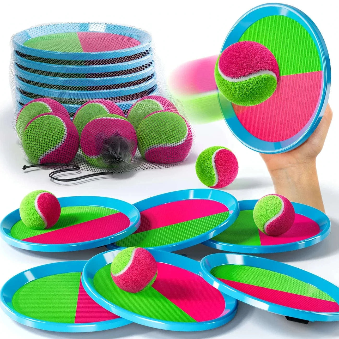 Toss and Catch Paddle Ball Set with 2 Bats and Sticky Ball-2 beats 1 ball / United States