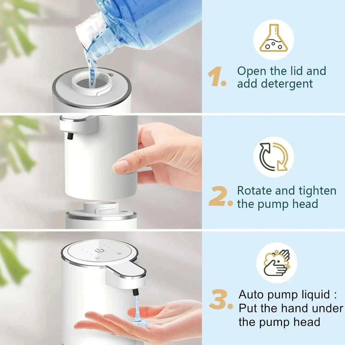 Touchless Automatic Soap Dispenser with Infrared Sensor USB Rechargeable-Foam