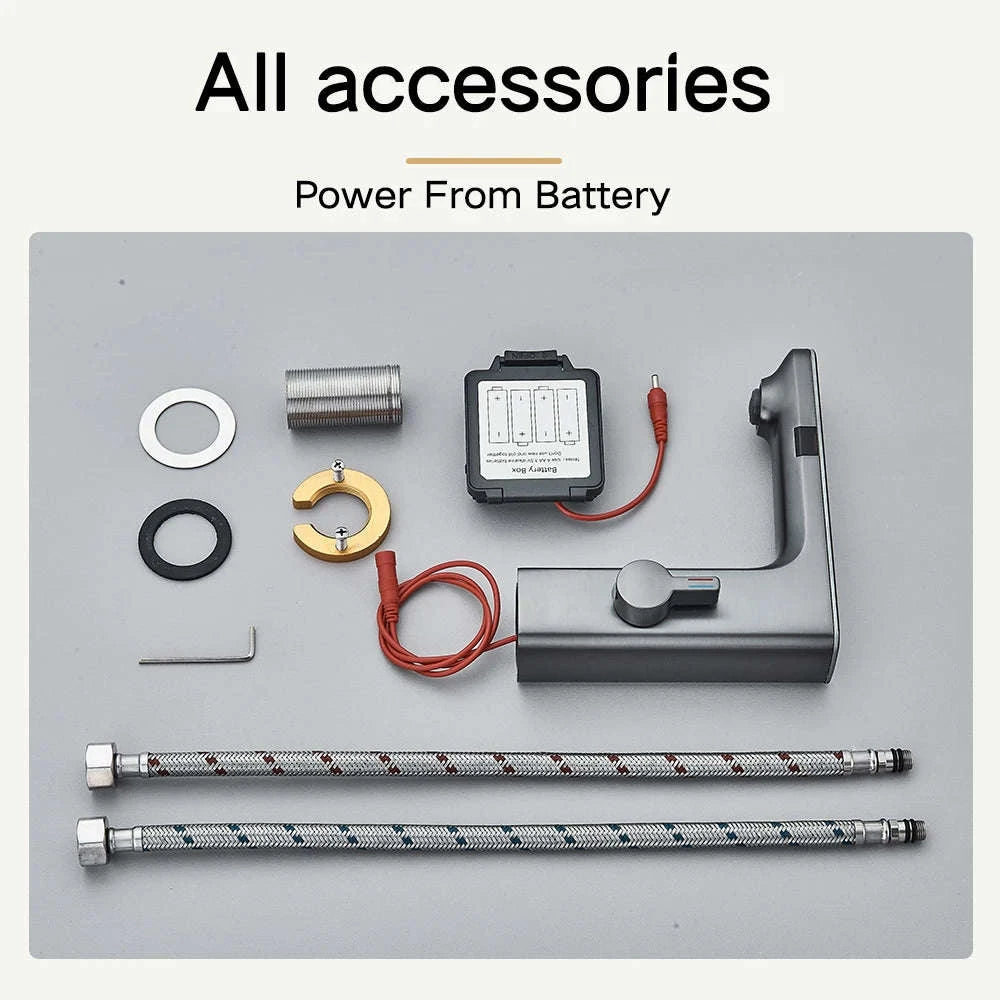 Touchless Sensor Basin Faucet with Smart Display-Chrome Basin Faucet / United States