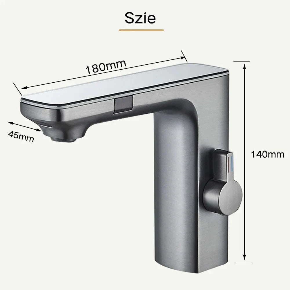 Touchless Sensor Basin Faucet with Smart Display-Chrome Basin Faucet / United States