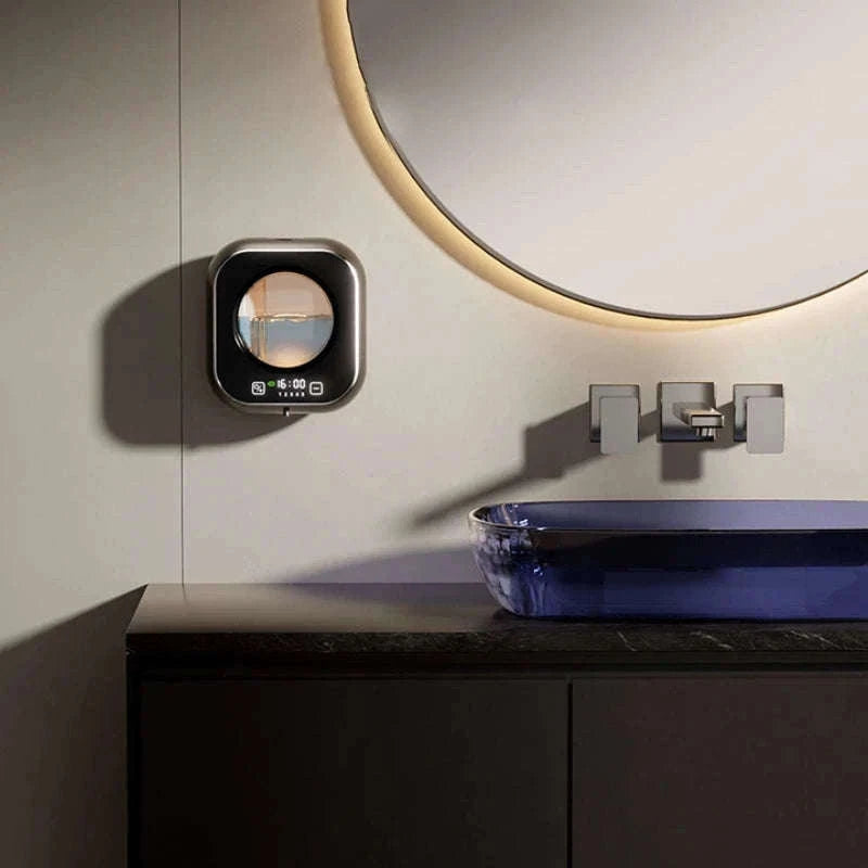 Touchless Wall Mounted Soap Dispenser with Rechargeable Sensor and LCD Display-WHITE / China Mainland