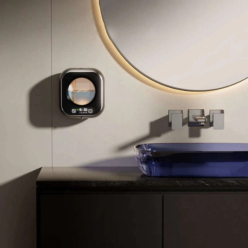 Touchless Wall Mounted Soap Dispenser with Rechargeable Sensor and LCD Display-WHITE / China Mainland