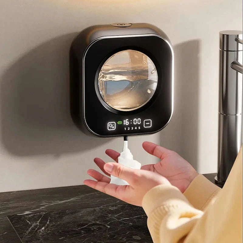 Touchless Wall Mounted Soap Dispenser with Rechargeable Sensor and LCD Display-WHITE / China Mainland
