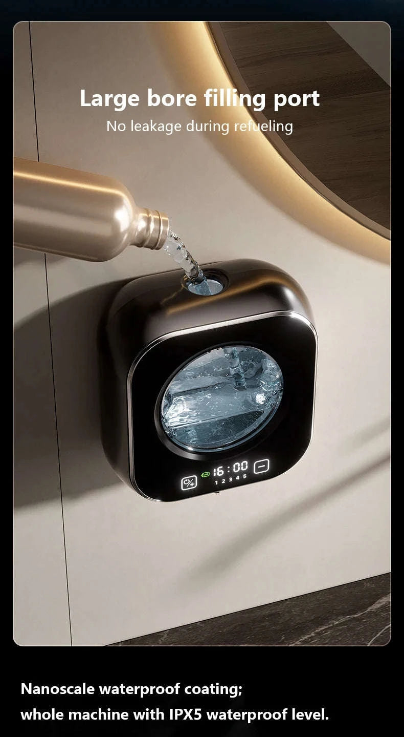 Touchless Wall Mounted Soap Dispenser with Rechargeable Sensor and LCD Display-WHITE / China Mainland