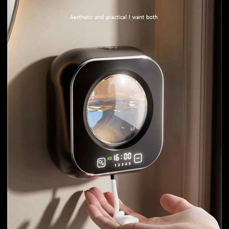 Touchless Wall Mounted Soap Dispenser with Rechargeable Sensor and LCD Display-WHITE / China Mainland