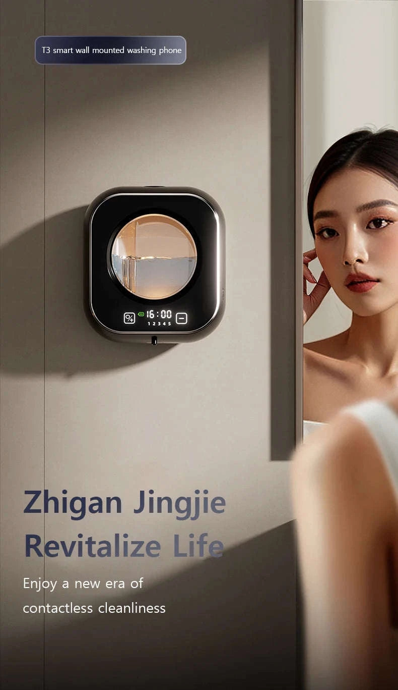 Touchless Wall Mounted Soap Dispenser with Rechargeable Sensor and LCD Display-WHITE / China Mainland
