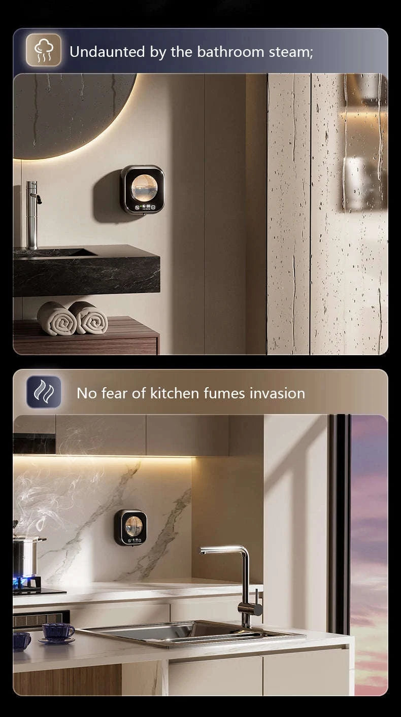 Touchless Wall Mounted Soap Dispenser with Rechargeable Sensor and LCD Display-WHITE / China Mainland