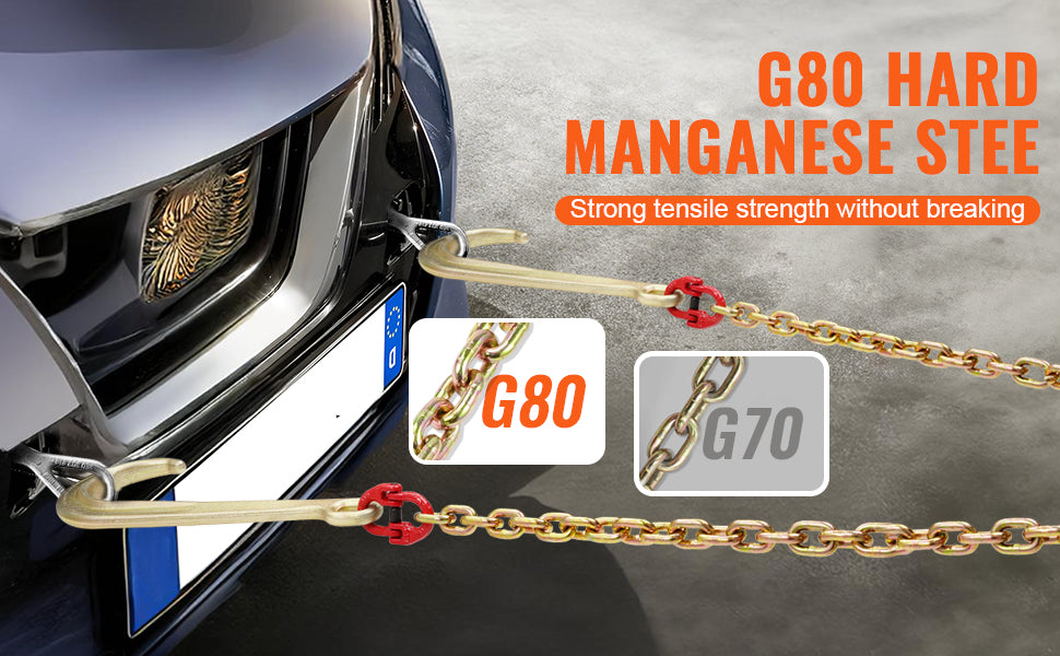 Ťažný reťaz G80 V s uzdami a hákmi J & Grab pre plošinovú záchranu