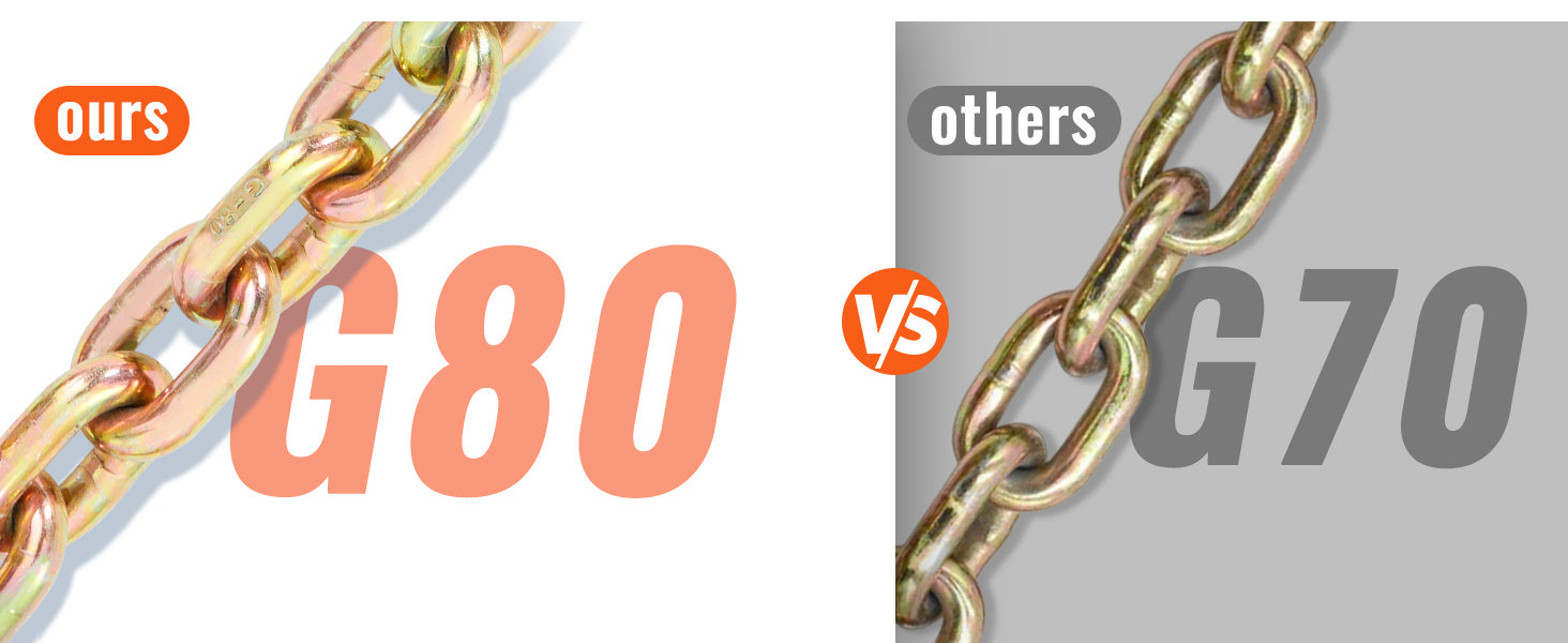 Grade 80 V-Chain Tow Bridle 5/16'' x 3' with Hooks & Shackle