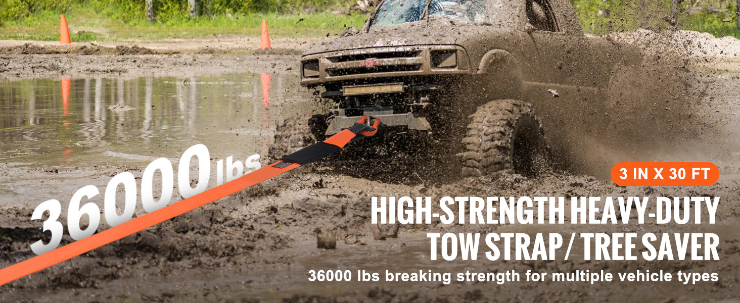 Sada pro vyproštění s tažným popruhem 30 stop, nosnost 36000 lb, pro nákladní auta a SUV