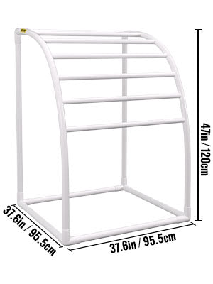 Portasciugamani da esterno per piscina con 5–8 barre, organizer autoportante in PVC