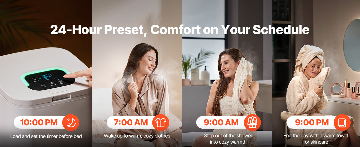 20L Towel Warmer Bucket with Timer, Lock & LED for Spa Comfort