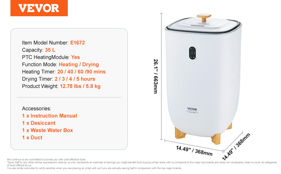 35L Towel Warmer Bucket with Fast Heating & Drying Modes