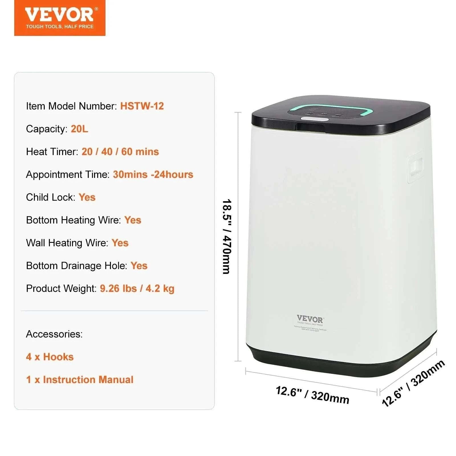 Towel Warmer Bucket with Timer, LED & Large Capacity (20L–35L)-35L / Poland